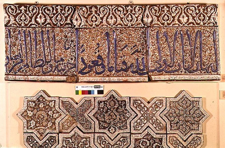 Earthenware wall tiles from a mosque at Meshed, early 13th century
