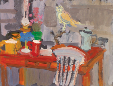 Kitchen chair still life (oil on panel)