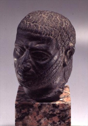 Bust of a bearded man (basalt)