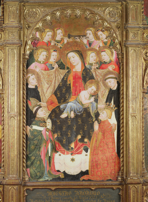 Altarpiece showing the Virgin and Child with Angels, Dominican Saints and Two Donors