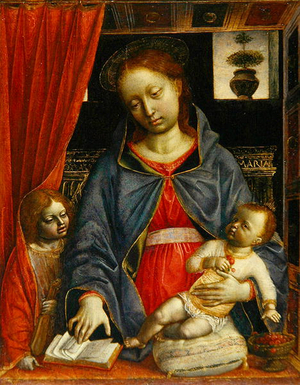 Madonna and Child with an angel, c.1479 (tempera on panel)