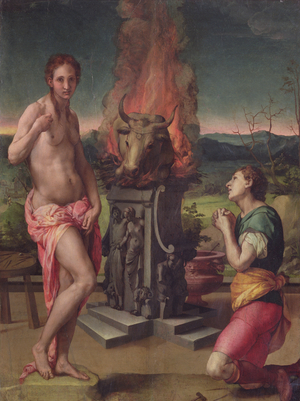 Galatea and Pygmalion, c.1529 (oil on panel)