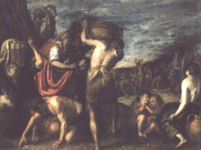 The Fall of Manna (oil on canvas)
