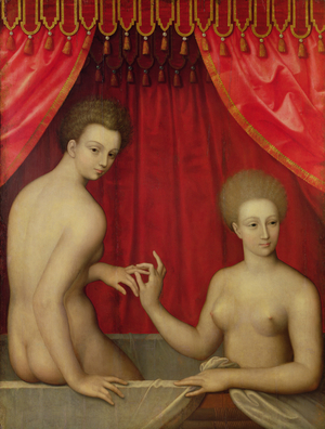 Women Bathing (oil on panel)