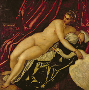 Leda and the Swan, c.1545-47 (oil on canvas) (detail)