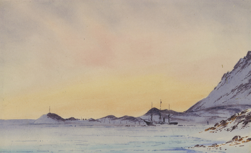 'Discovery' in winter quarters, McMurdo Sound, c.1901-04 (w/c on paper)
