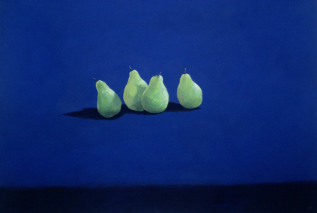 Pears on a Blue Cloth