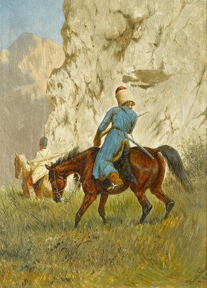 Cirassians on Horseback, 1892 (oil on panel)