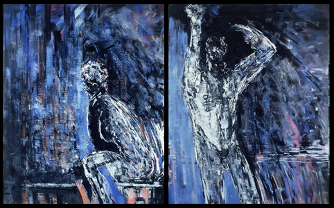 Naked woman and naked man, 1990 (oil on canvas) (see also 309783 and 309786)