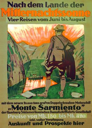 To the Land of the Midnight Sun', poster advertising the Hamburg Southern Line, 1932 (lithograph)