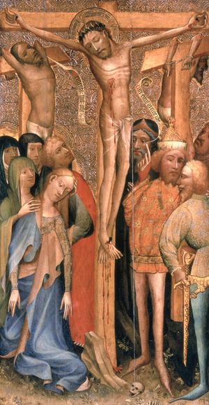 The Crucifixion, c.1395 (tempera & gilded tin relief on panel)