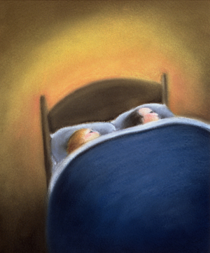 In Bed (pastel on handmade paper)