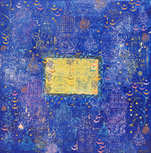 Night of Destiny, 1990 (acrylic & gold leaf on board)