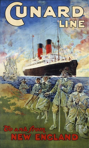 Cunard Line to & from New England, poster printed by T. Forman & Sons, c.1928 (colour litho)