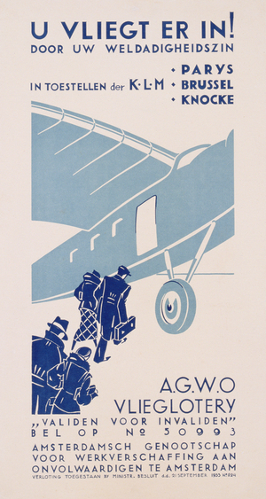 Poster advertising KLM, 1933 (colour litho)