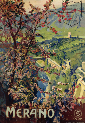 Poster of Merano, printed by Richter & C. Naples, c.1926 (lithograph)