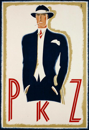 Poster advertising the Swiss clothing company 'PKZ', c.1928 (colour litho)