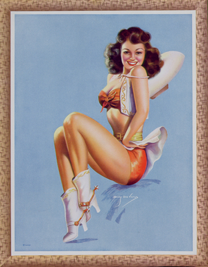 Cowgirl Pin-Up, c.1948 (colour litho)