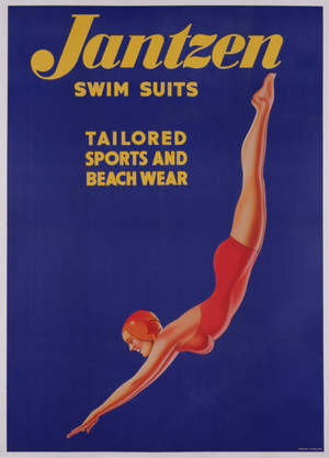 Poster advertising Janzen Swim Suits, c.1936 (colour litho)