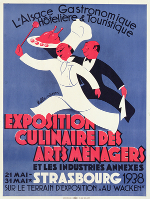 Advertisement for the Exhibition of Household and Culinary Arts and Related Industries, 1938 (colour litho)