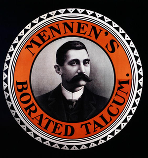 Detail of a Poster advertising Mennen's Borated Talcum Powder, c.1900 (colour litho)