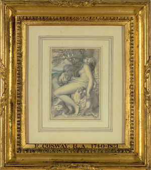 Mars reposing in the lap of Venus, c.1805-15 (w/c over pencil on paper)