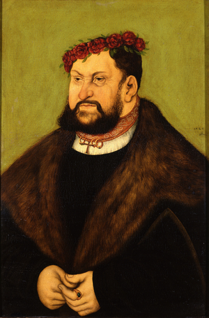 Portrait of John I (1468-1532) the Steadfast, Elector of Saxony, 1551 (oil on panel)