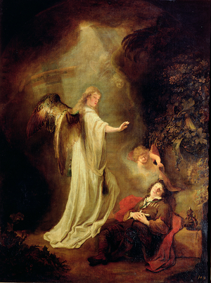 The Dream of Jacob's Ladder (oil on canvas)