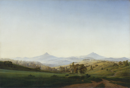 Bohemian Landscape with Mount Milleschauer, 1808 (oil on canvas)