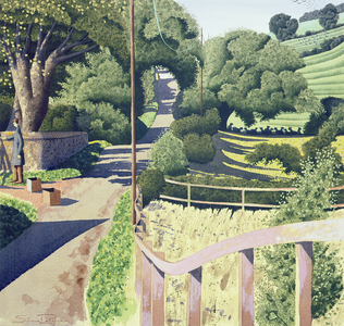 Just Left, in the Composition, 1996 (w/c on paper)