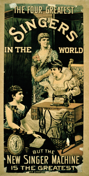 'The Four Greatest Singers in the World, But the New Singer Machine is The Best' (colour litho)