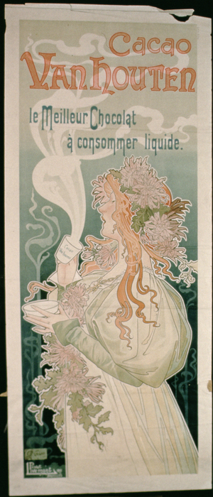 Poster advertising 'Vanhouten Cacao' (colour litho)