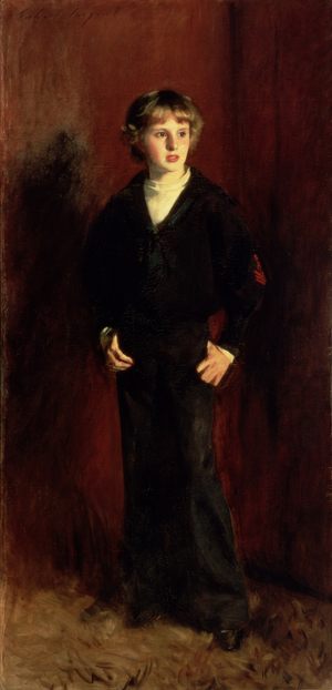 The late Major E.C. Harrison as a boy (oil on canvas)