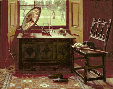 The Lawn Tennis Season, 1881 (oil on card)