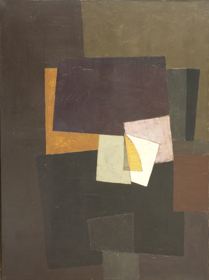 Composition with Black and Purple (oil on canvas)