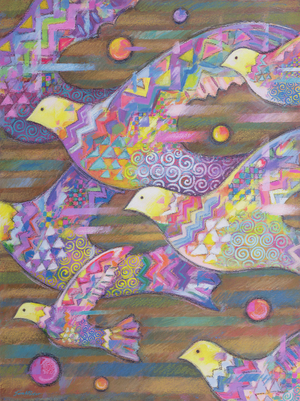 Jetstream, 1998 (acrylic & oil pastel on paper)