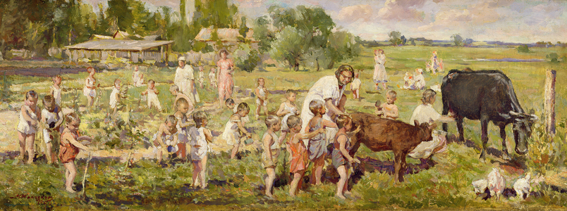 Summer Kindergarten (Lenin's Children) 1955 (oil on canvas)