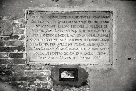 Inscription on the wall of the church warning against abandoning unwanted babies, 1548 (stone)
