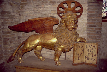 Winged lion of St. Mark (gilded wood)