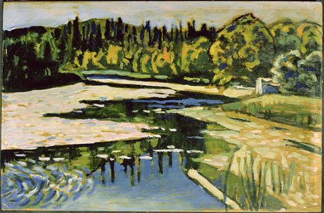 River in Autumn, 1900 (oil on cardboard)
