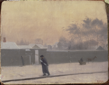 Wintry Street on Vasilievsky Island, St. Petersburg, c.1851 (oil on canvas)