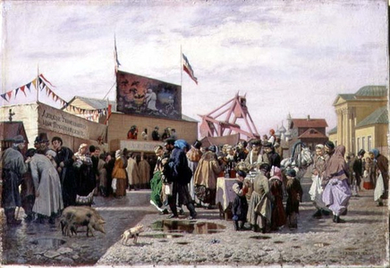 A Fair at Tula in Holy Week, 1873 (oil on canvas)