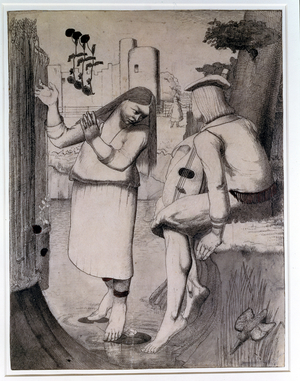 The Fairy on the Water-Lily Leaf, 1909 (pen & ink on paper)