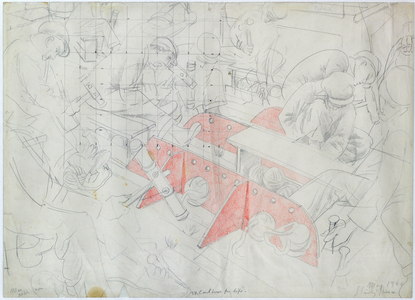 Caulking a Deck, 1940 (pencil & w/c on paper)