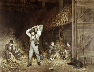 Husking Corn (litho)
