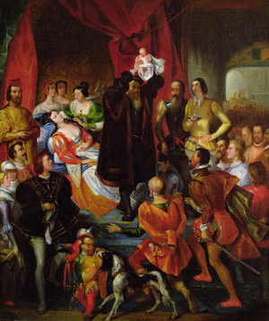 The Birth of Henri IV, c.1827 (oil on canvas)