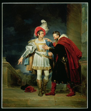 Rodrigo de Vivar, 'El Cid' (c.1043-99) and his father, Don Diego, c.1827 (oil on canvas)