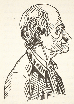Voltaire, copy by Boris Mestchersky (d.1957), illustration from 'Histoire de la Nation Francaise', Sciences, Volumes I & II, by Gabriel Hanotaux (1853-1944), 1924 (litho)