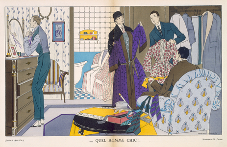 Quel homme chic, men's fashion, 1921 (colour litho)