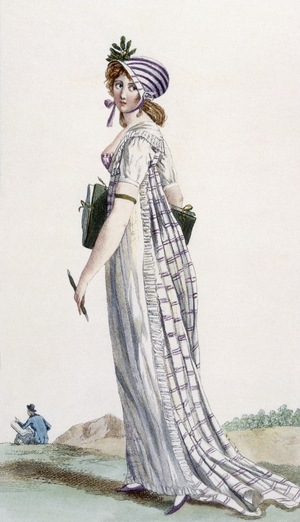 Ladies Walking Dress, illustration from 'Journal des Dames et des Modes', 1800 (coloured engraving)
